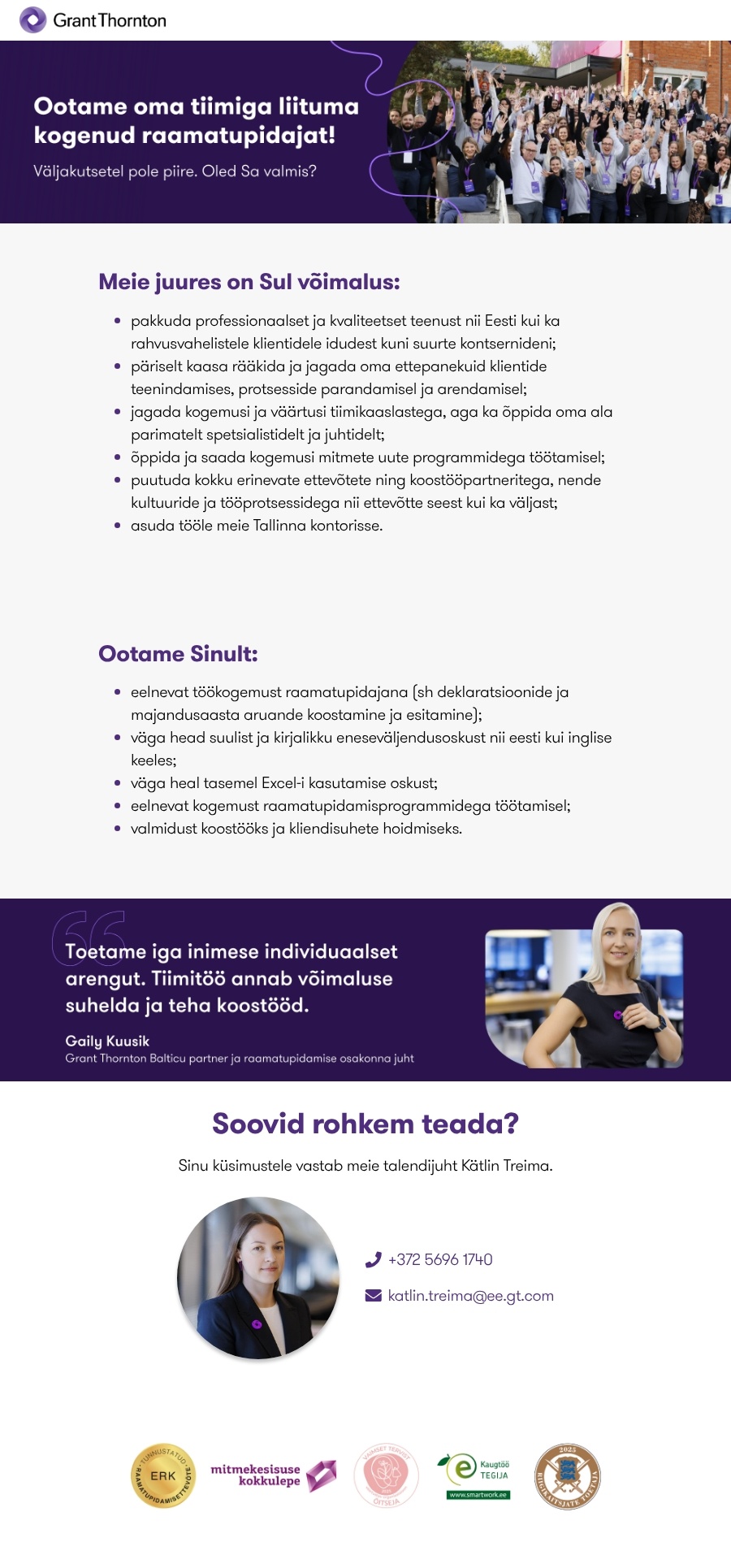 GRANT THORNTON BALTIC OÜ Raamatupidaja