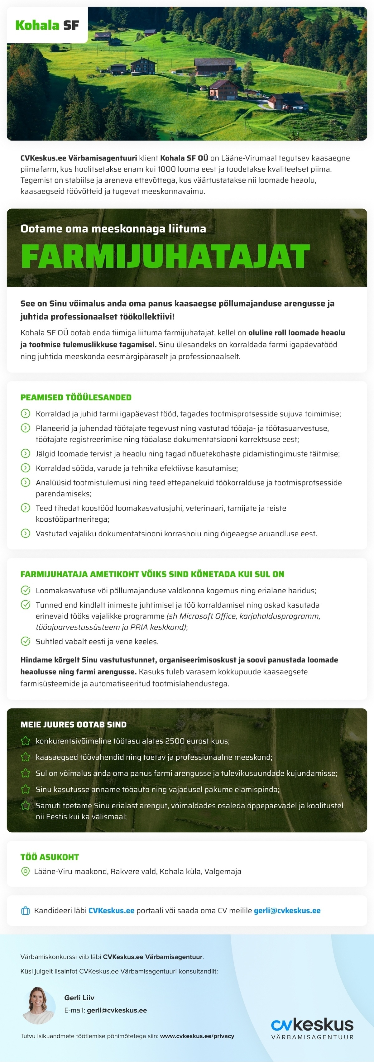Kohala SF OÜ FARMIJUHATAJA