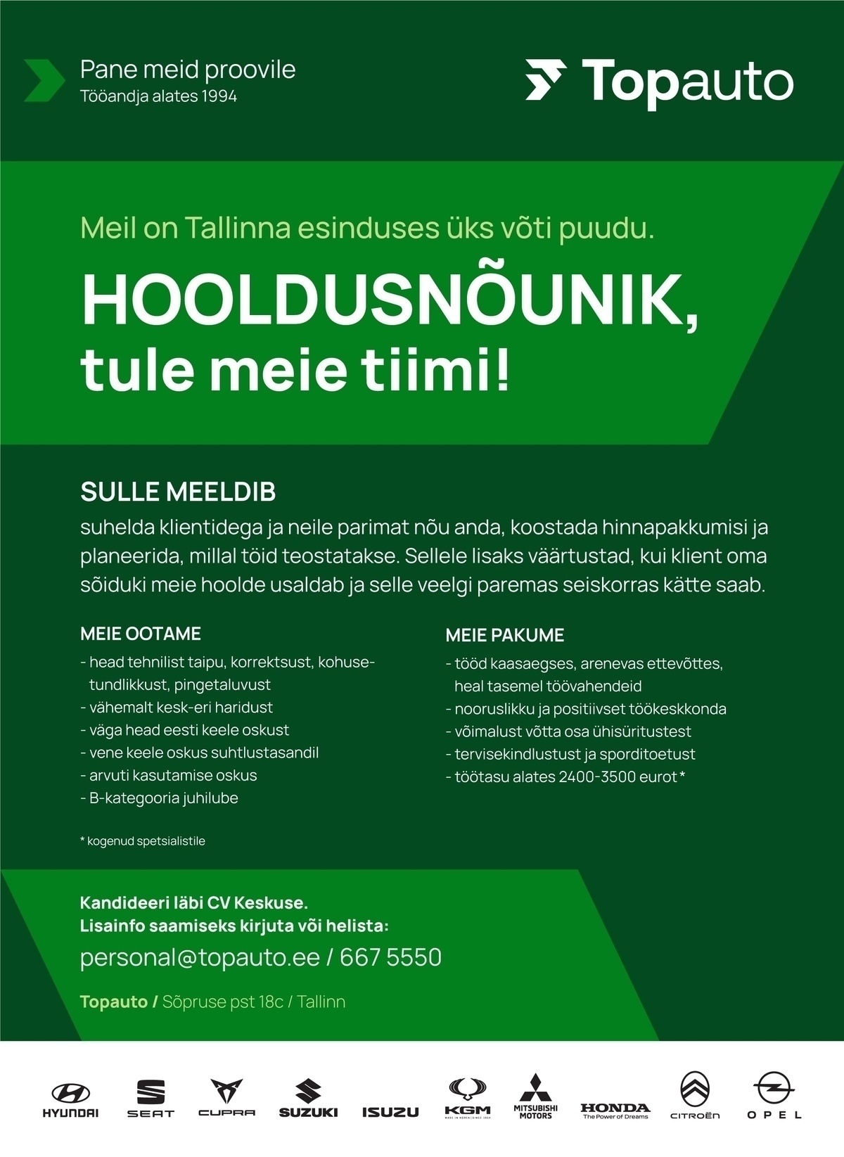 Topauto AS HOOLDUSNÕUNIK