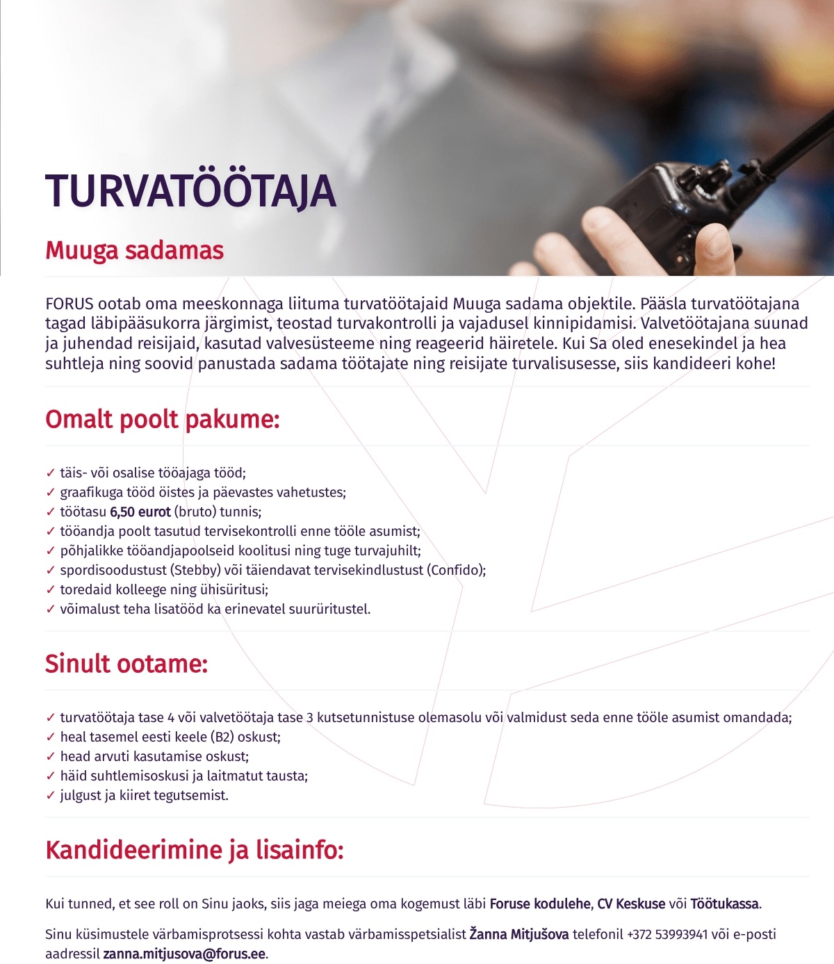 Forus Security AS Turvatöötaja Muuga sadamas
