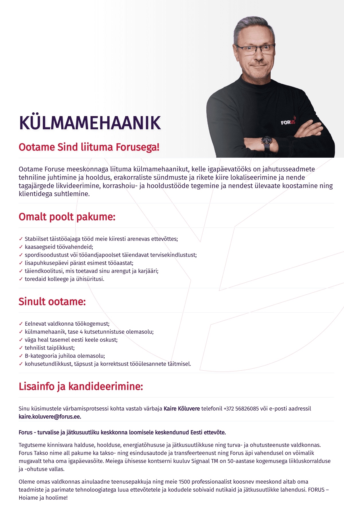 Forus Security AS Külmamehaanik