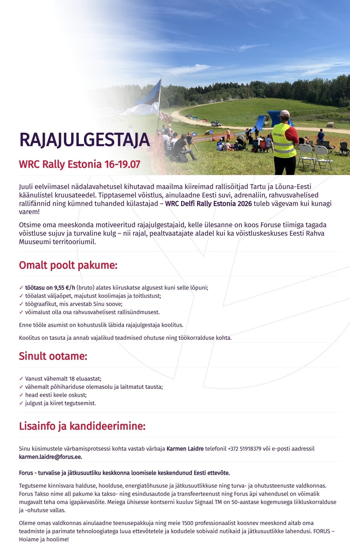 Forus Security AS Rajajulgestaja WRC Rally Estonia 16-19.07