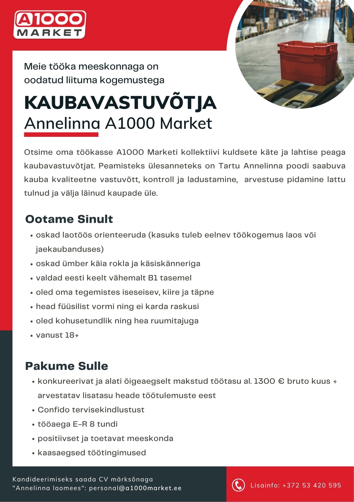 A1M OÜ Kaubavastuvõtja
