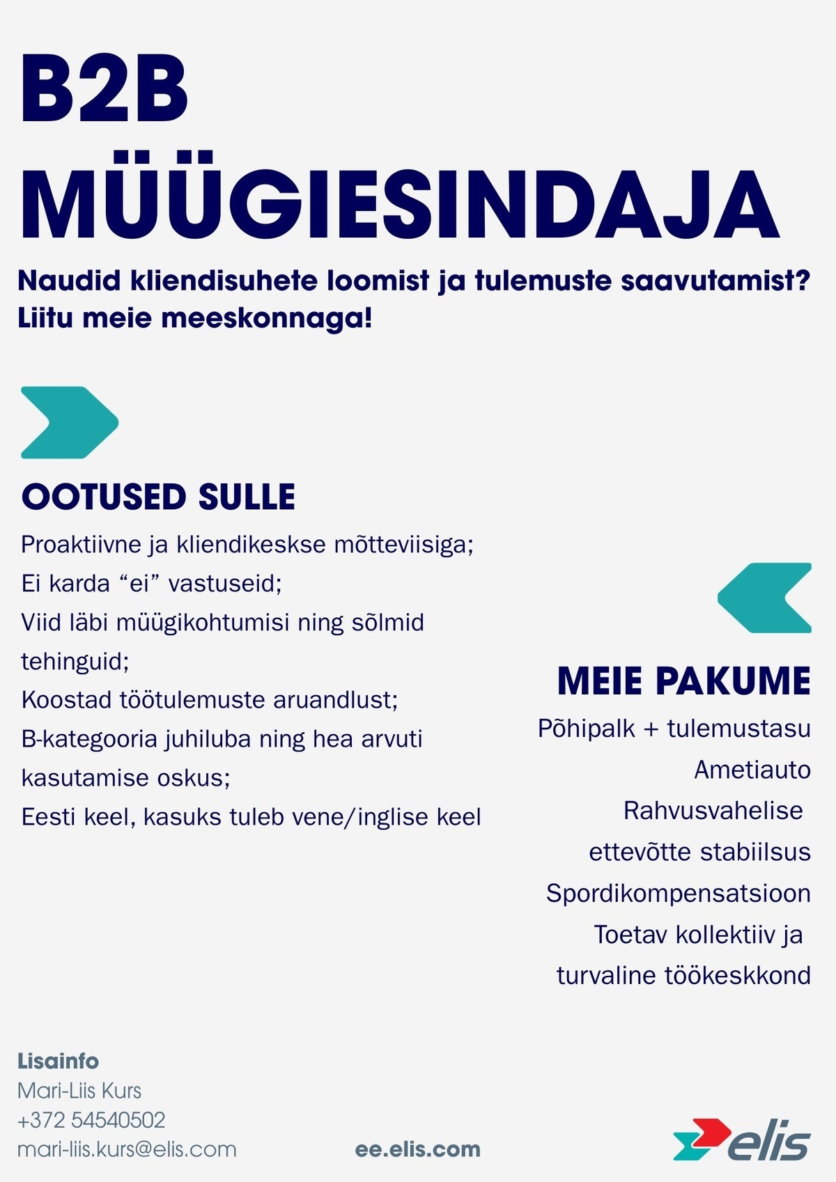 Elis Textile Service AS Müügiesindaja