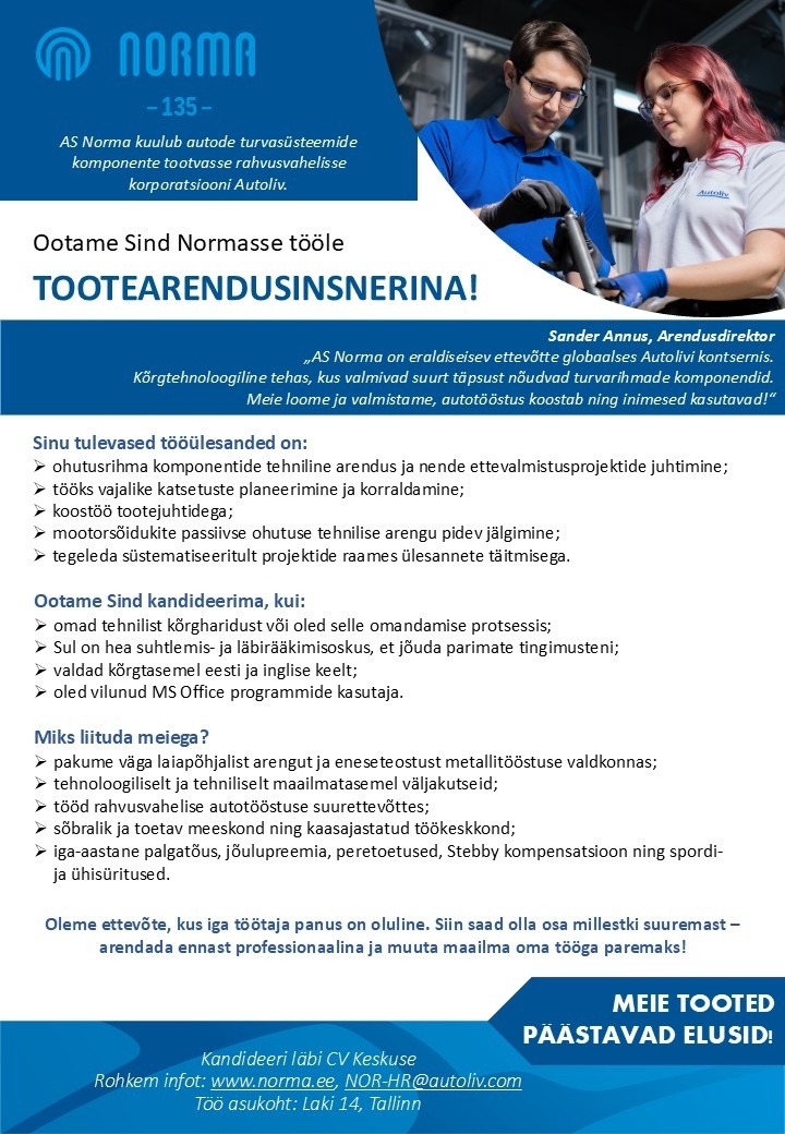 Norma AS Tootearendusinsener