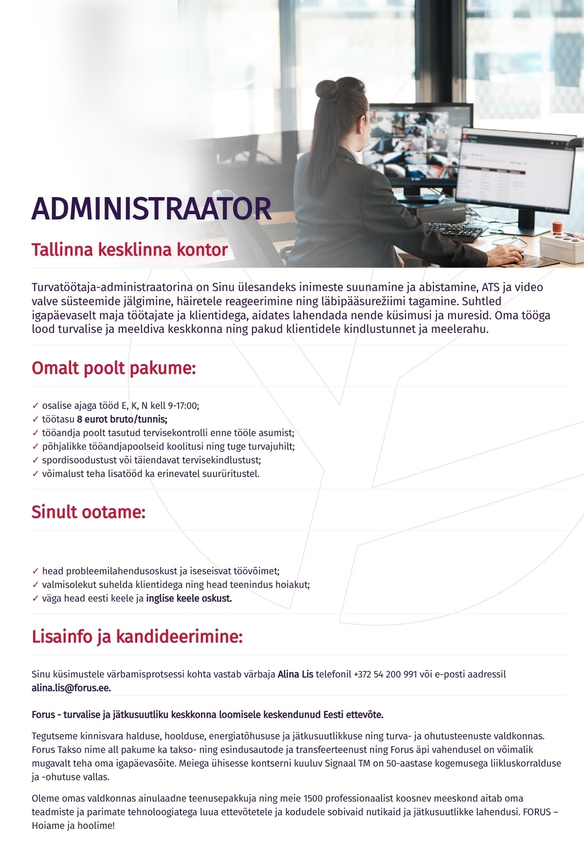 Forus Security AS Administraator kesklinna kontorisse