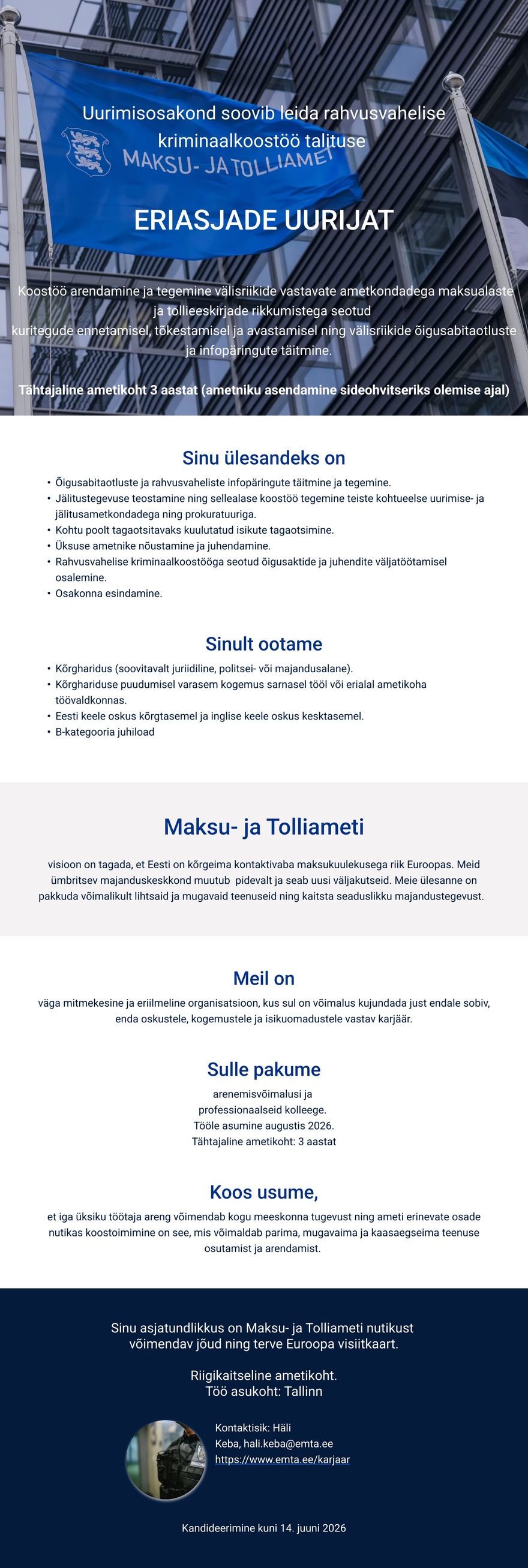 Maksu- ja Tolliamet Eriasjade uurija (rahvusvaheline kriminaalkoostöö)