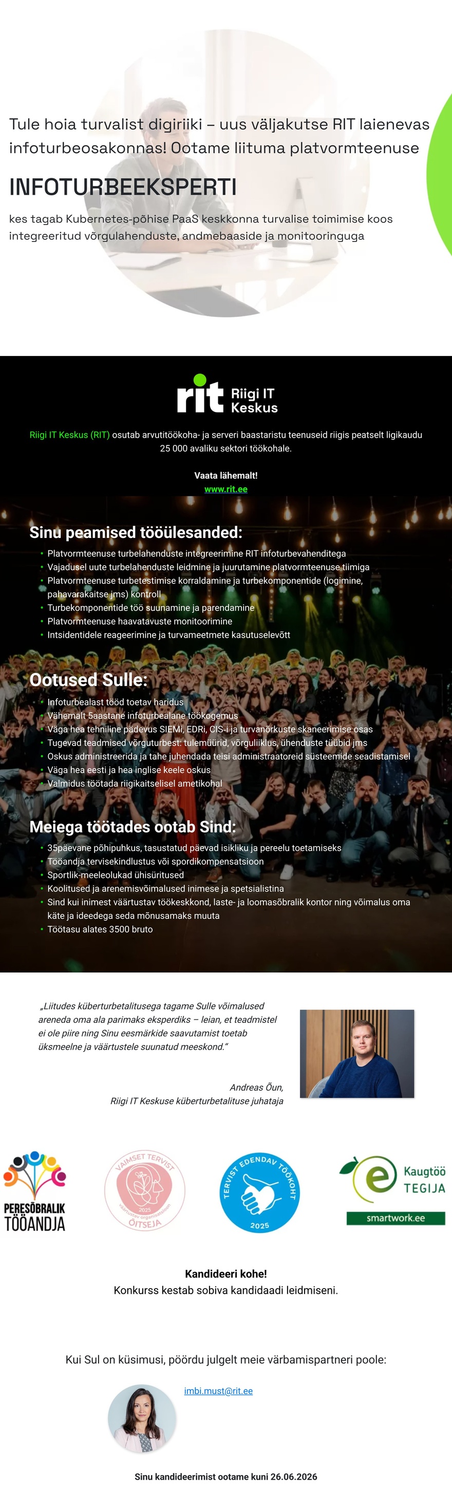 Riigi IT Keskus Infoturbeekspert