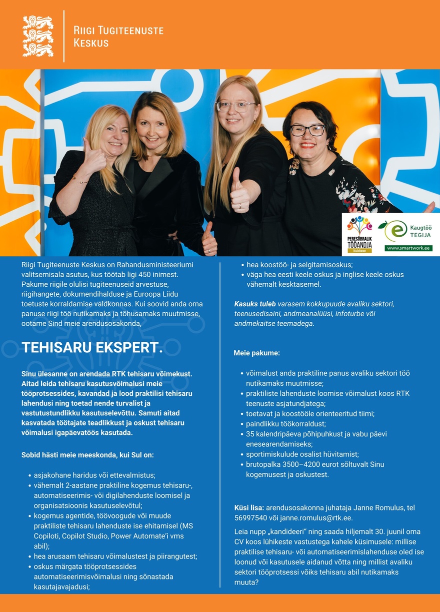 Riigi Tugiteenuste Keskus Tehisaru ekspert
