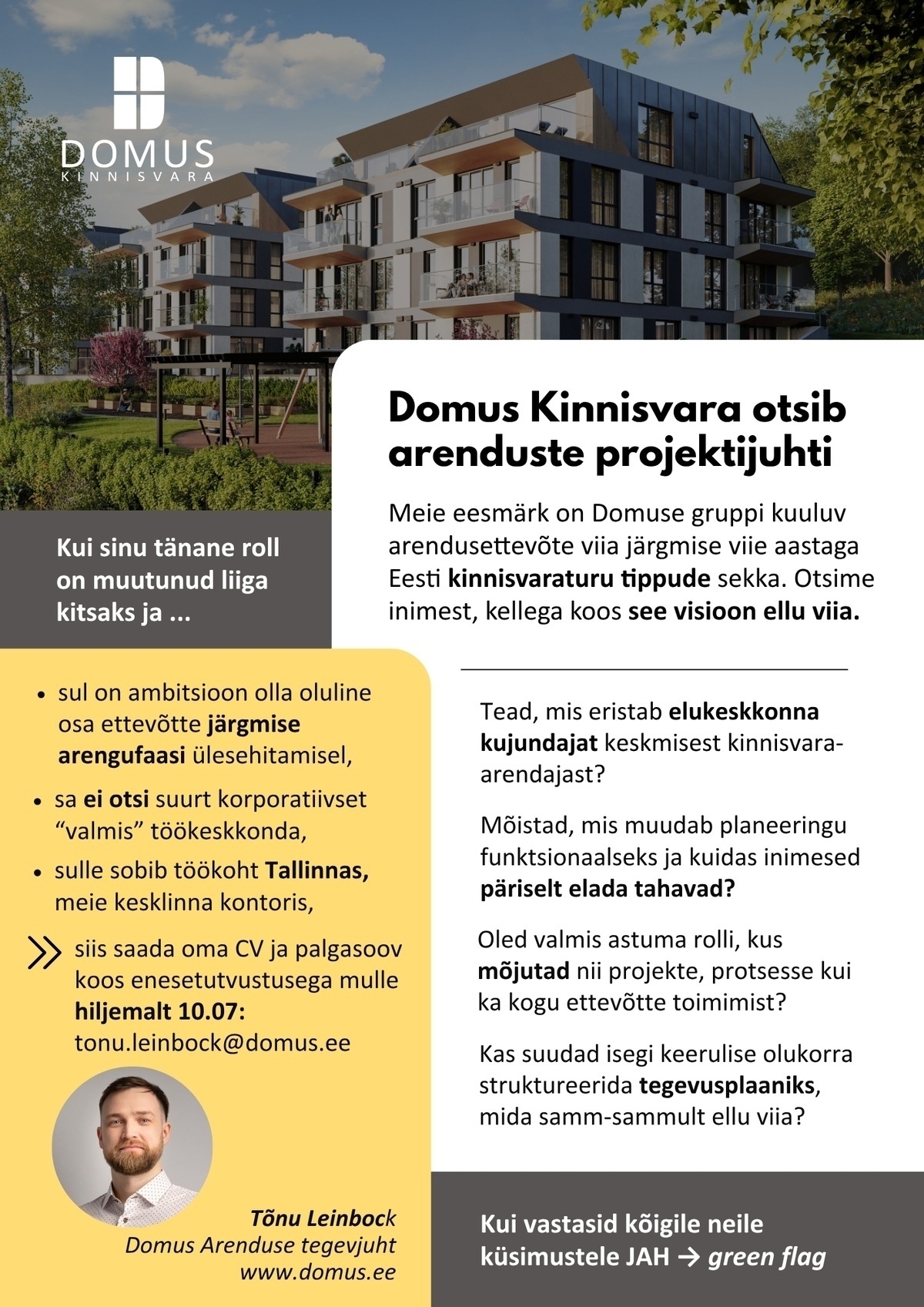 Domus Arendus OÜ Projektijuht