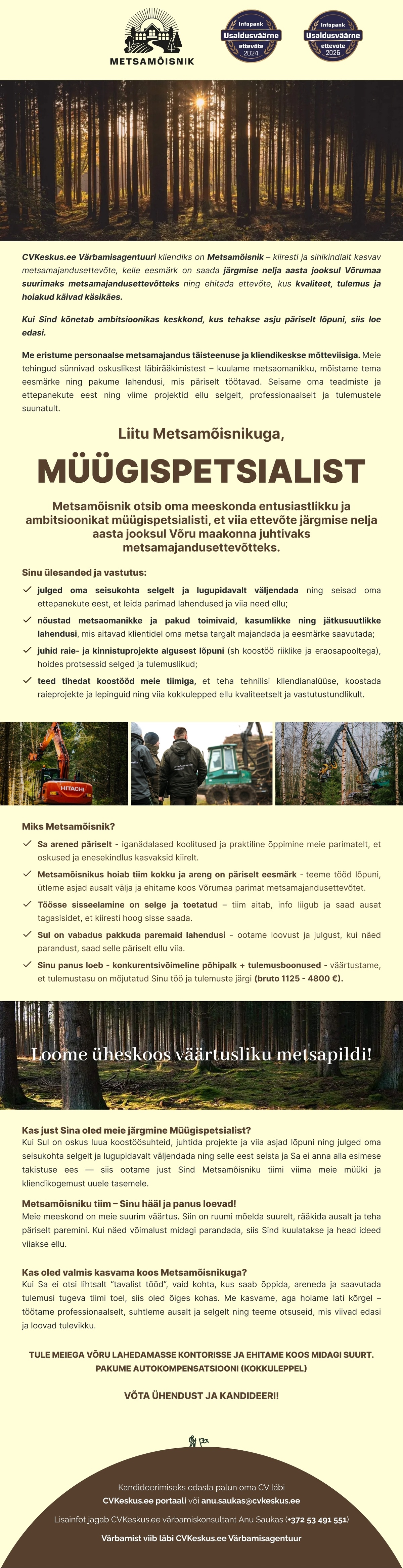 Metsamõisnik OÜ MÜÜGISPETSIALIST