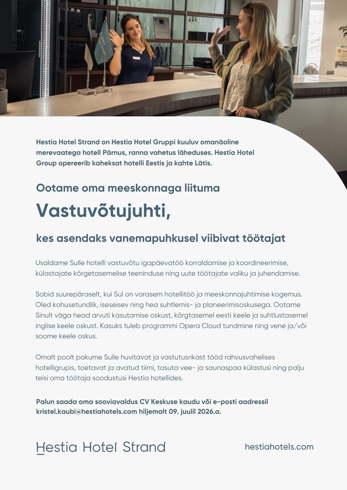 Hestia Hotel Strand Vastuvõtujuht