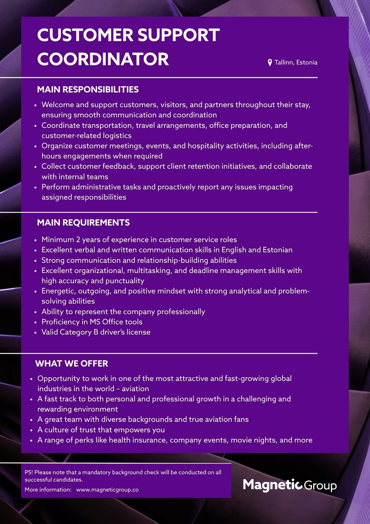 Magnetic MRO AS Customer Support Coordinator