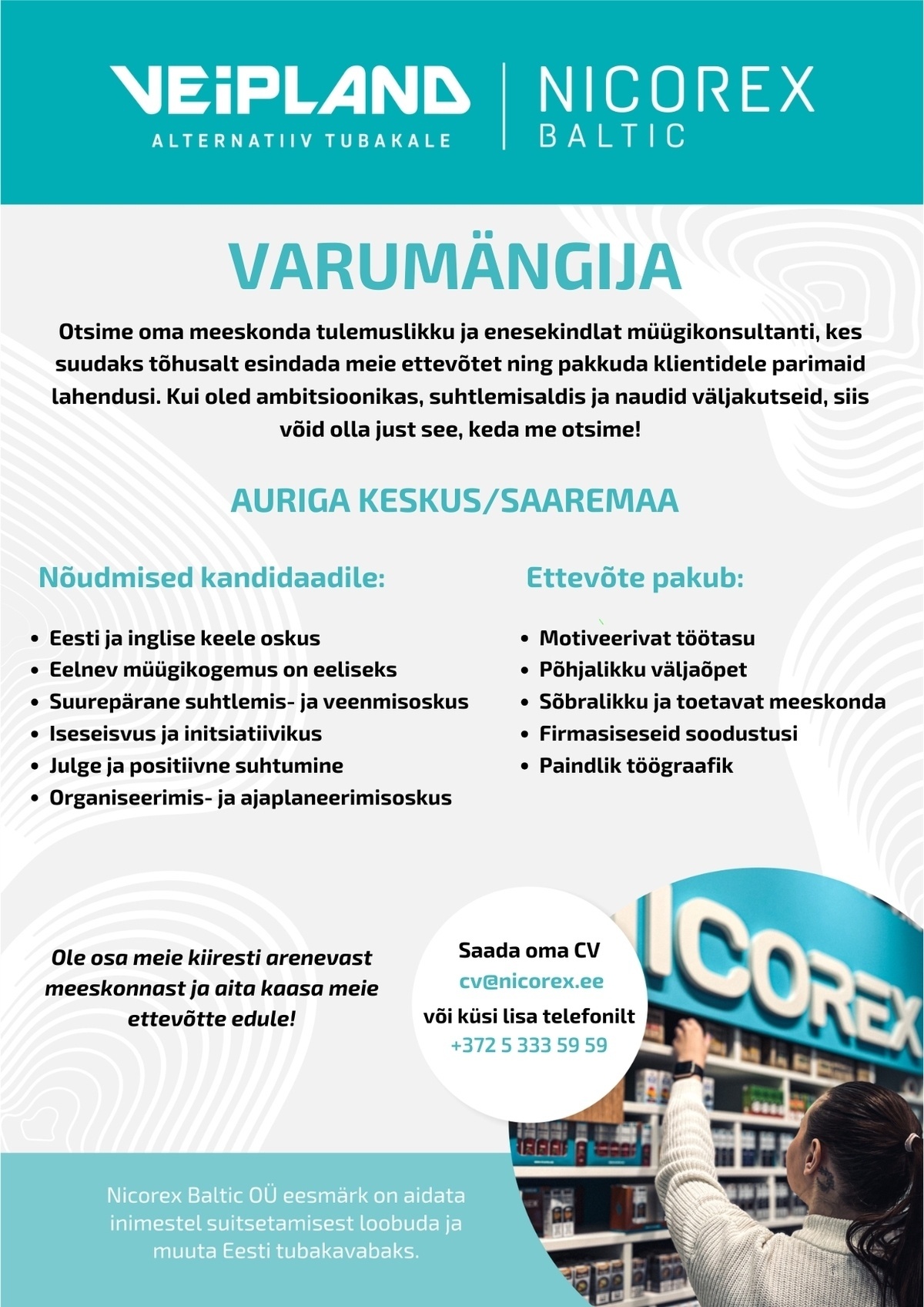 Nicorex Baltic OÜ MÜÜGIKONSULTANT (AURIGA KESKUS)