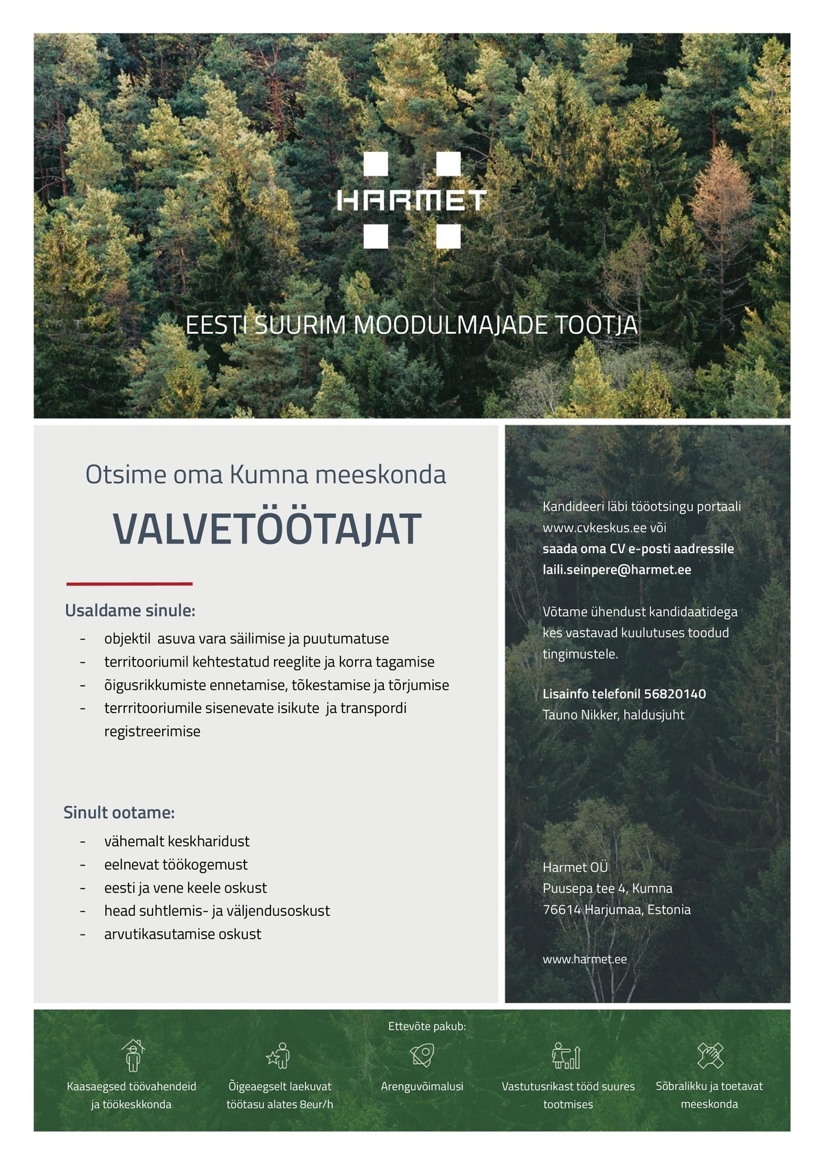 Harmet OÜ Valvetöötaja