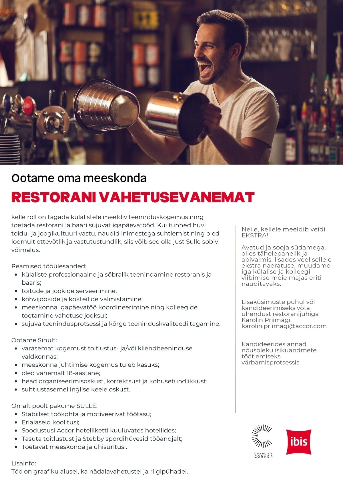 Juhkentali Hotel OÜ Restorani vahetusevanem