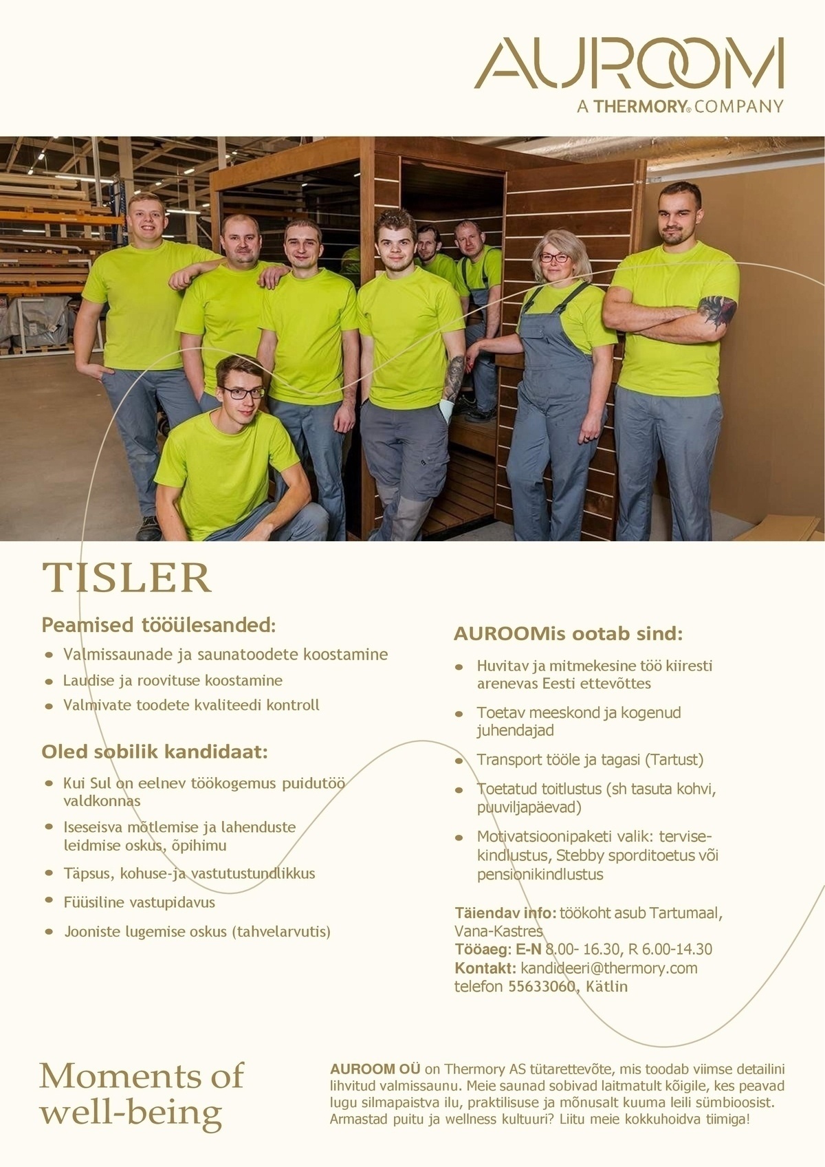 Auroom OÜ Tisler (Kastre)