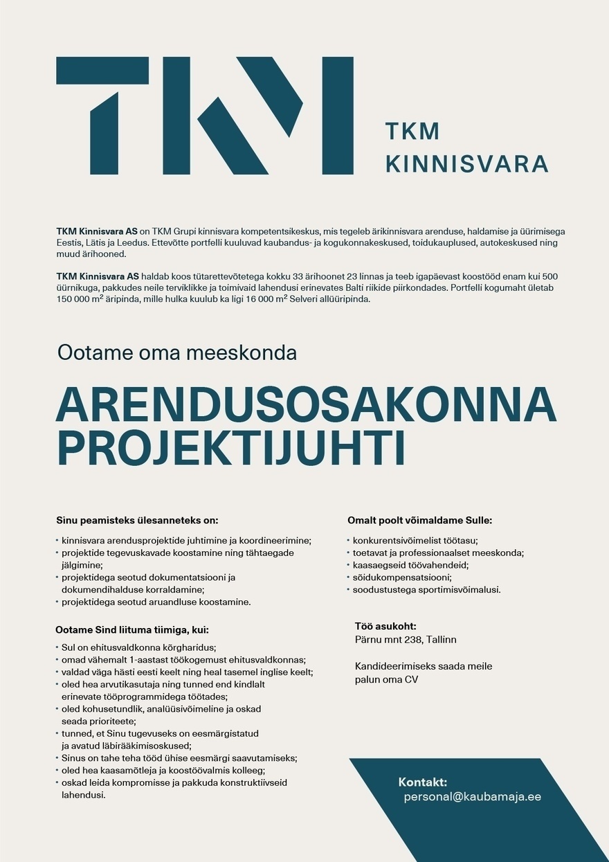 Kaubamaja Arendusosakonna projektijuht