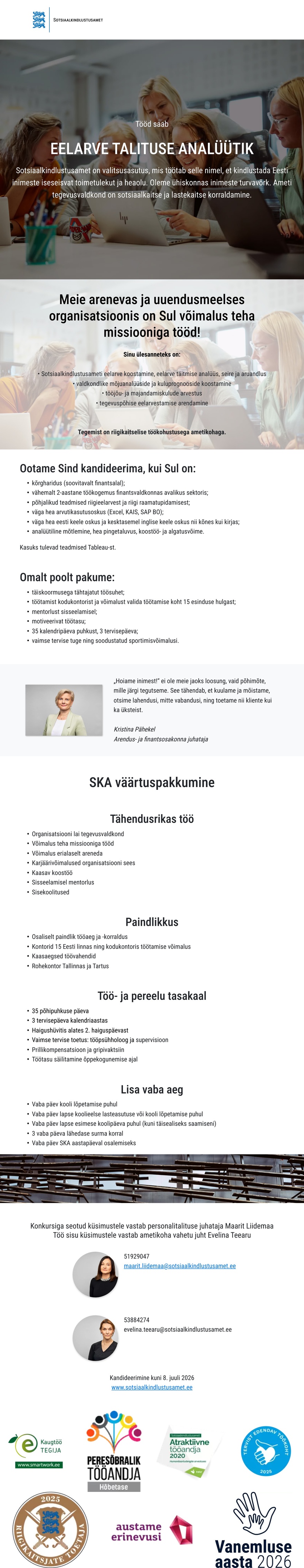 Sotsiaalkindlustusamet Analüütik