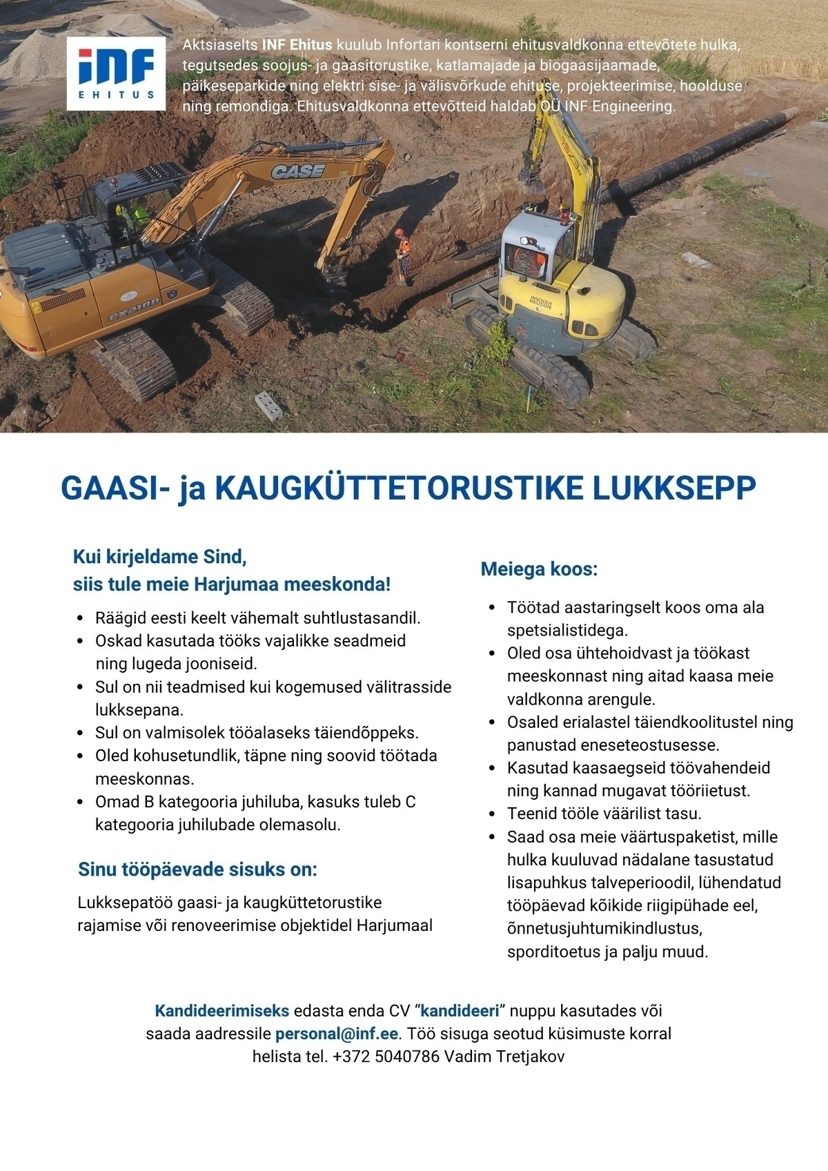 AS INF Ehitus Gaasi- ja kaugküttetorustike lukksepp