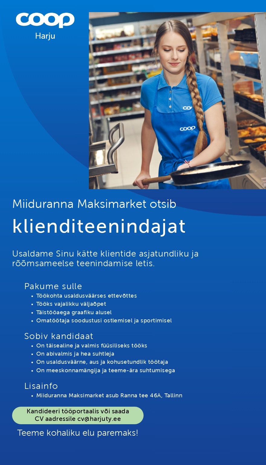 Harju TÜ Letiteenindaja Miiduranna Maksimarketisse (Coop Harju)