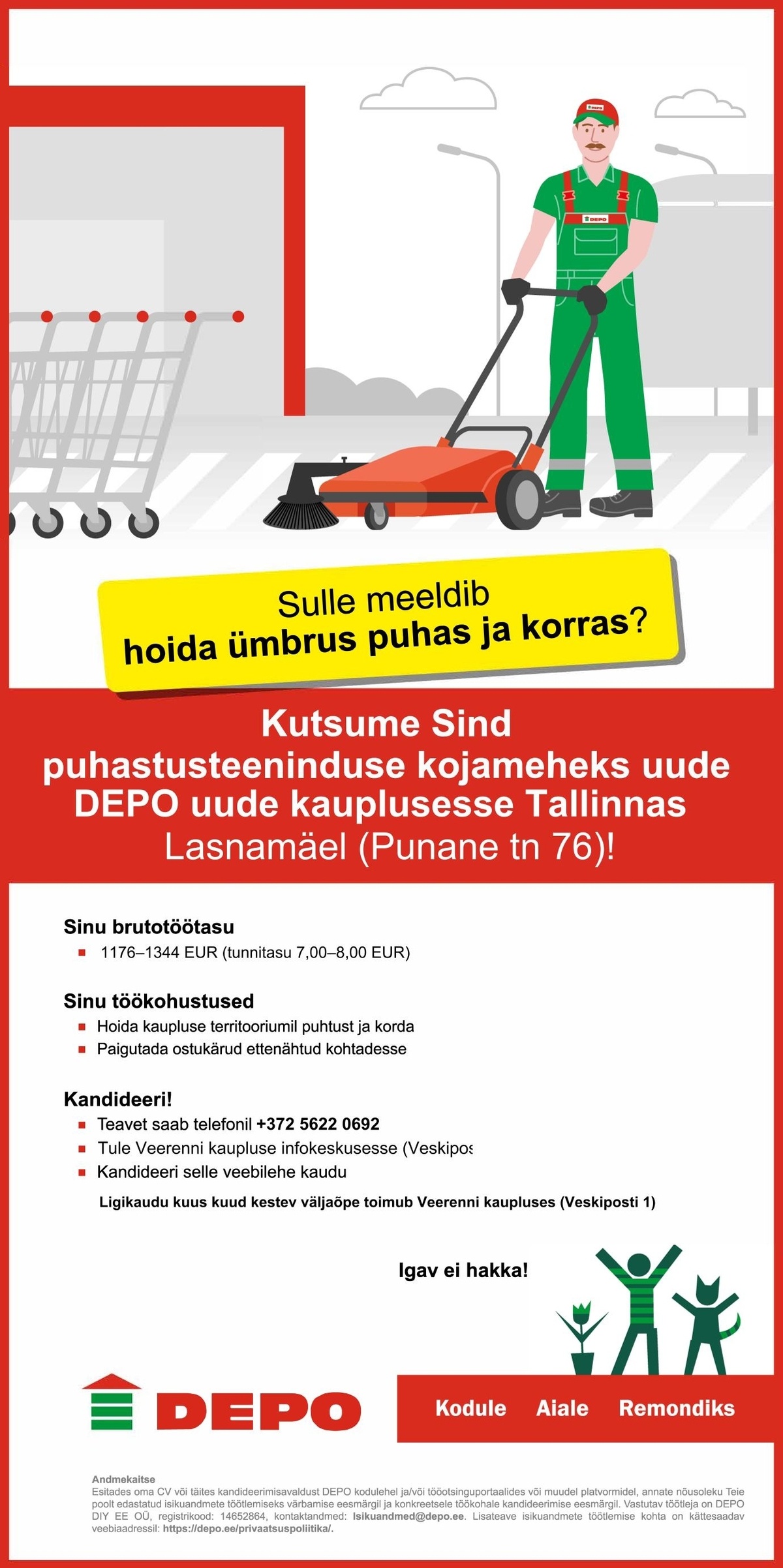DEPO DIY EE OÜ Kojamees, Lasnamäe (Punane tn 76)