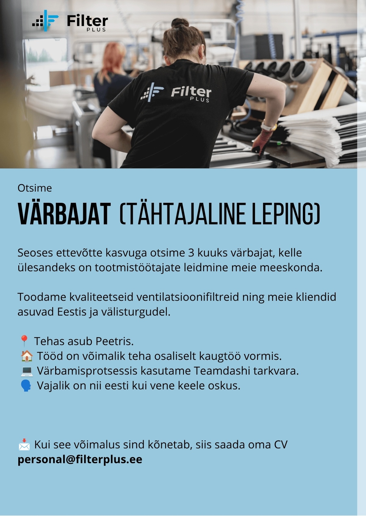 Filter Plus OÜ Värbamisspetsialist