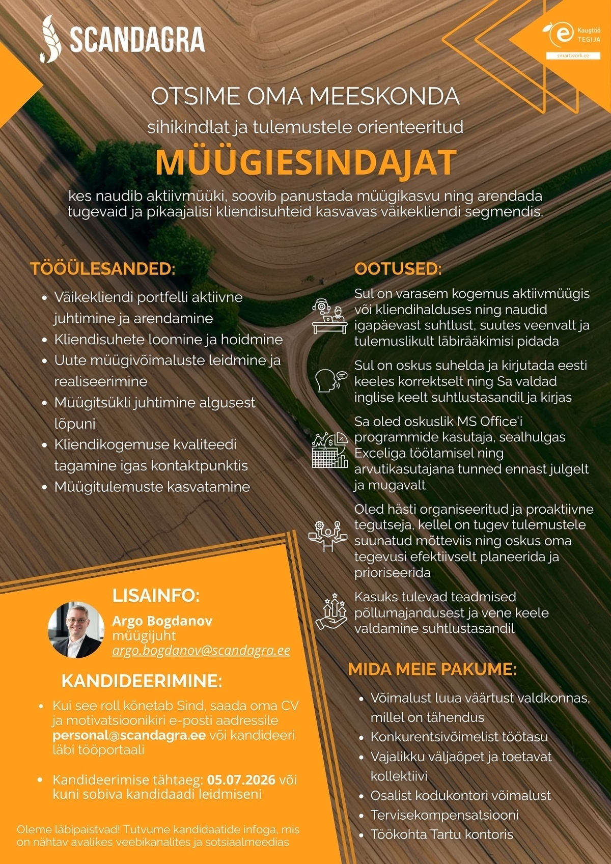SCANDAGRA EESTI AS Müügiesindaja