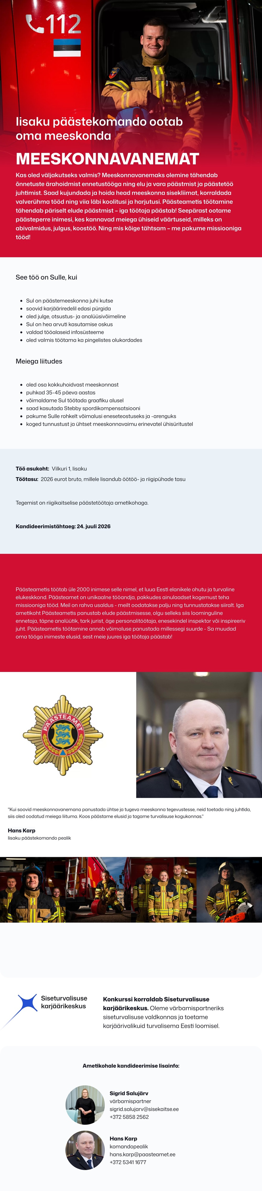 Siseturvalisuse karjäärikeskus Iisaku meeskonnavanem