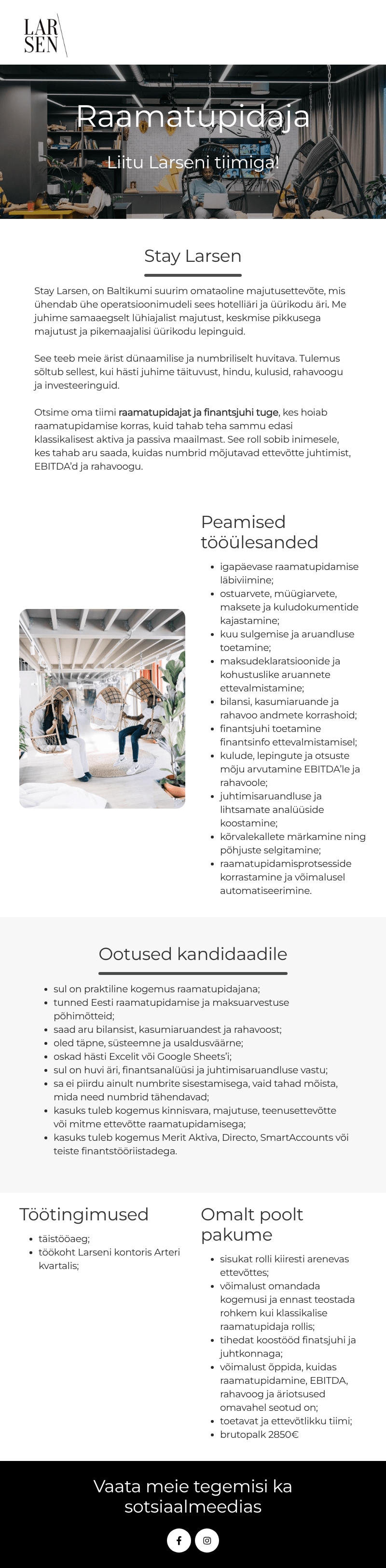 Stay Larsen OÜ Raamatupidaja