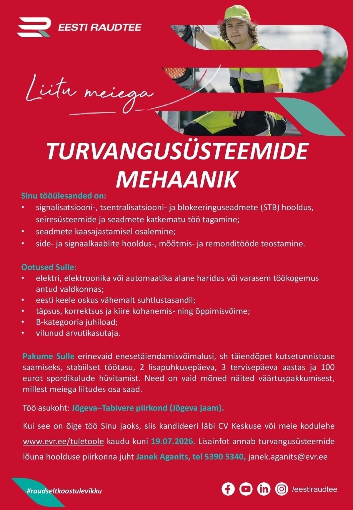Eesti Raudtee AS Turvangusüsteemide mehaanik