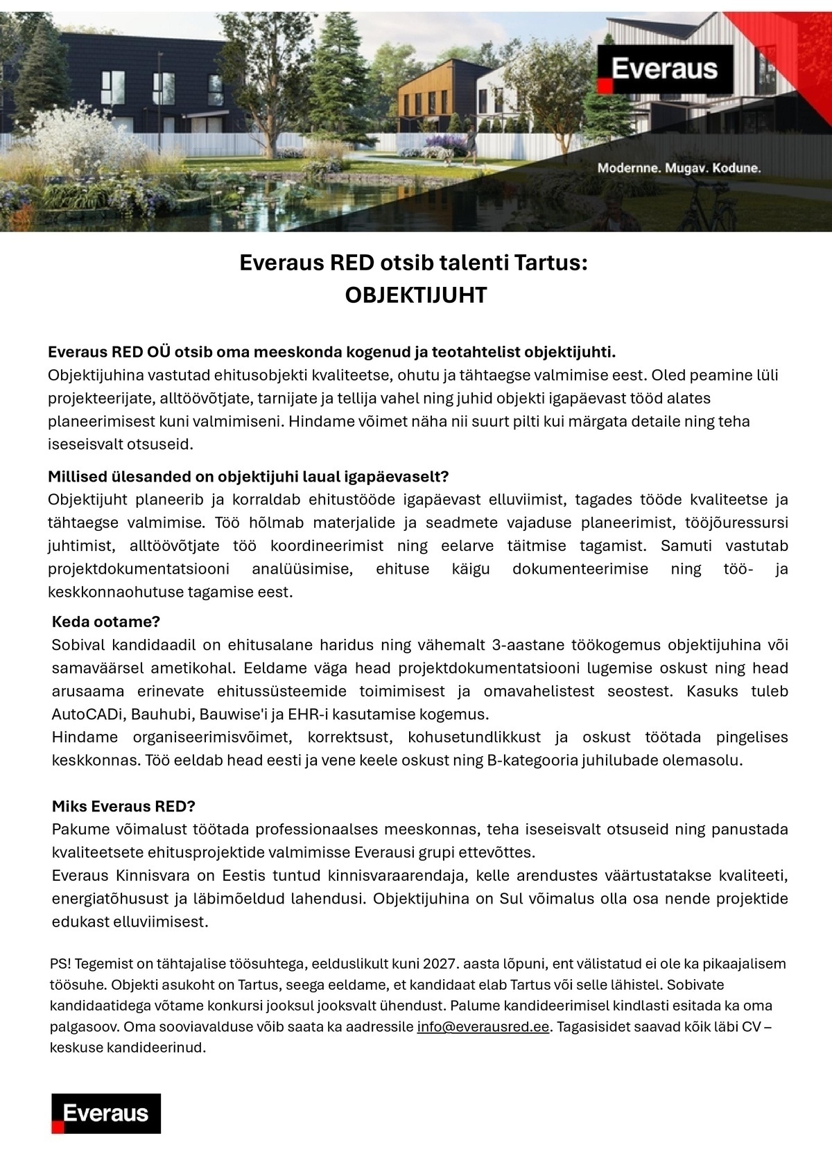 Everaus RED OÜ Objektijuht