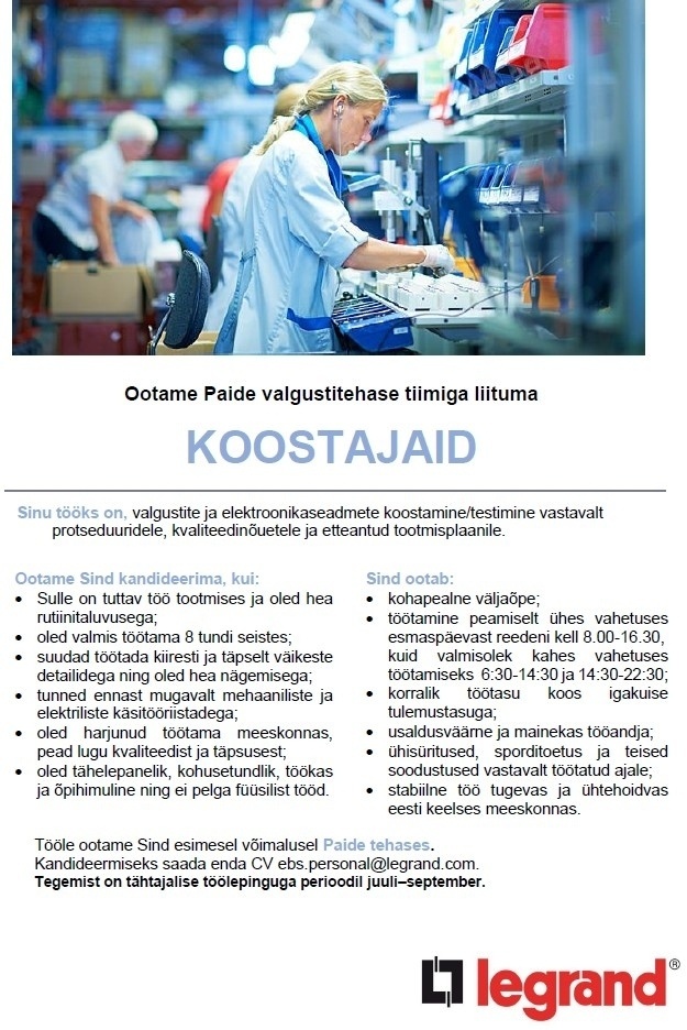 Legrand Estonia OÜ Koostaja