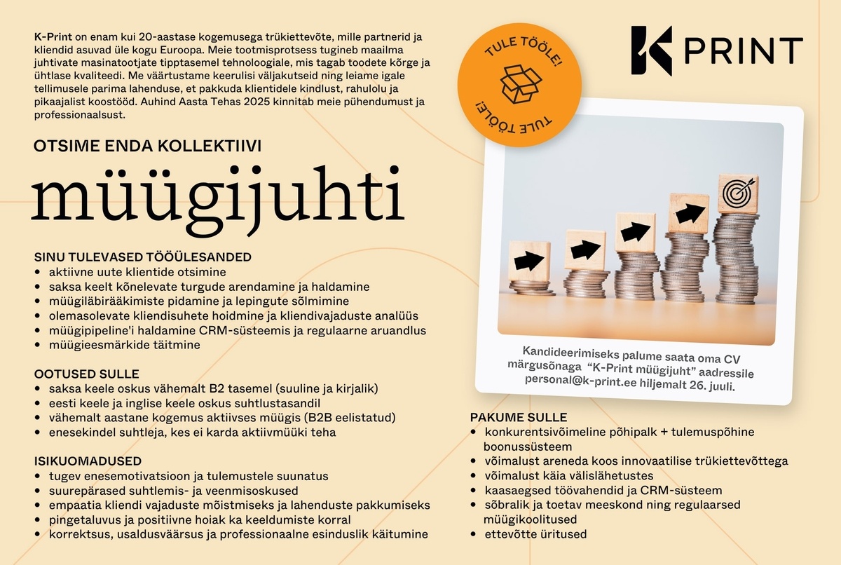 K-Print OÜ Müügijuht