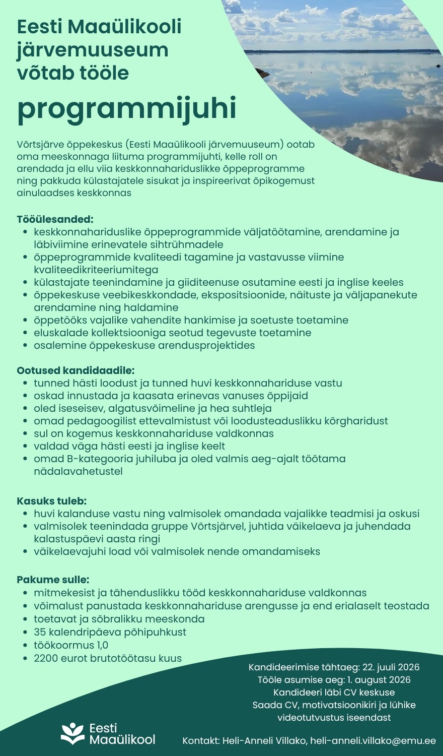 Eesti Maaülikool Programmijuht
