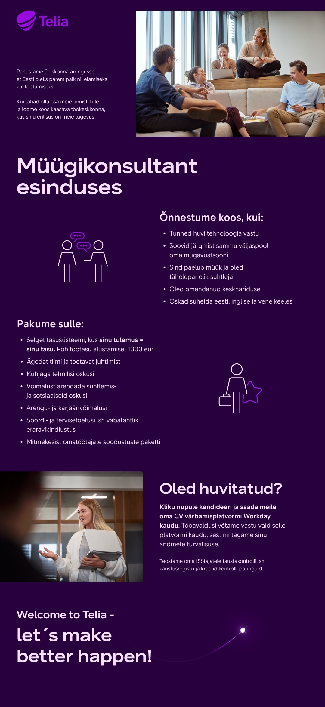 Telia Eesti AS Müügikonsultant