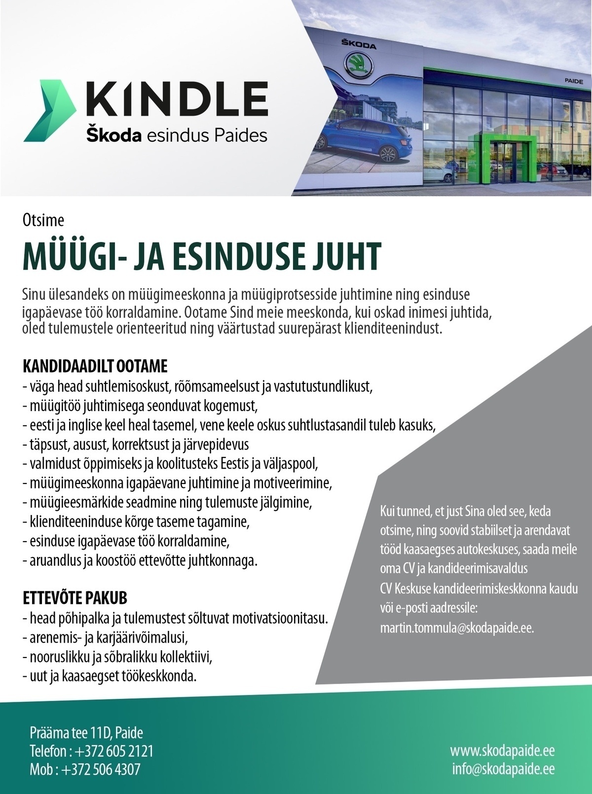 Kindle OÜ Müügijuht