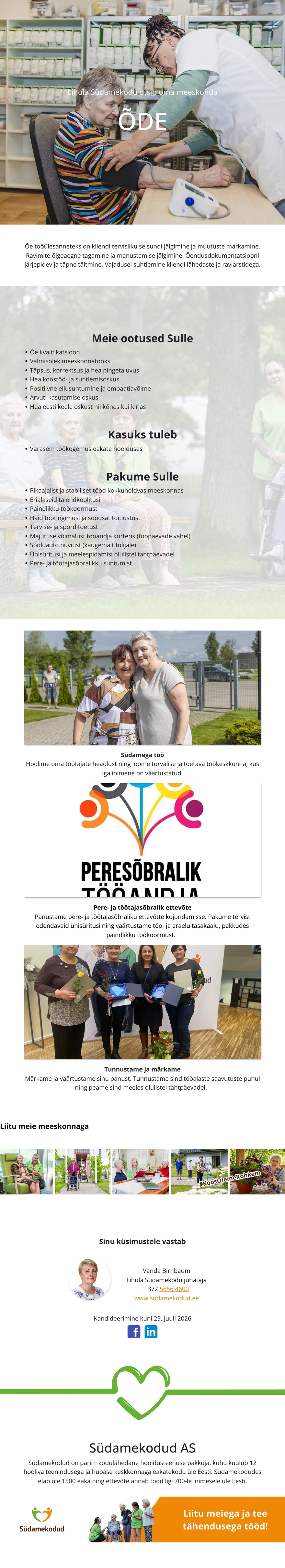 Lihula Südamekodu Õde Lihula Südamekodusse