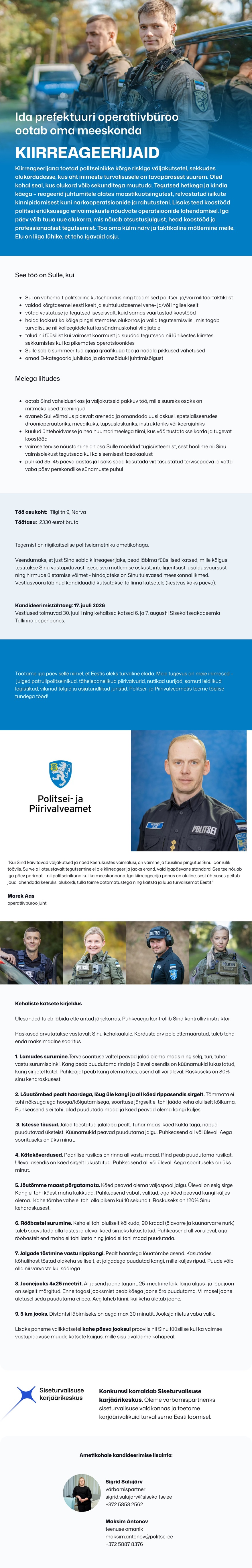 Siseturvalisuse karjäärikeskus Ida prefektuuri kiirreageerija