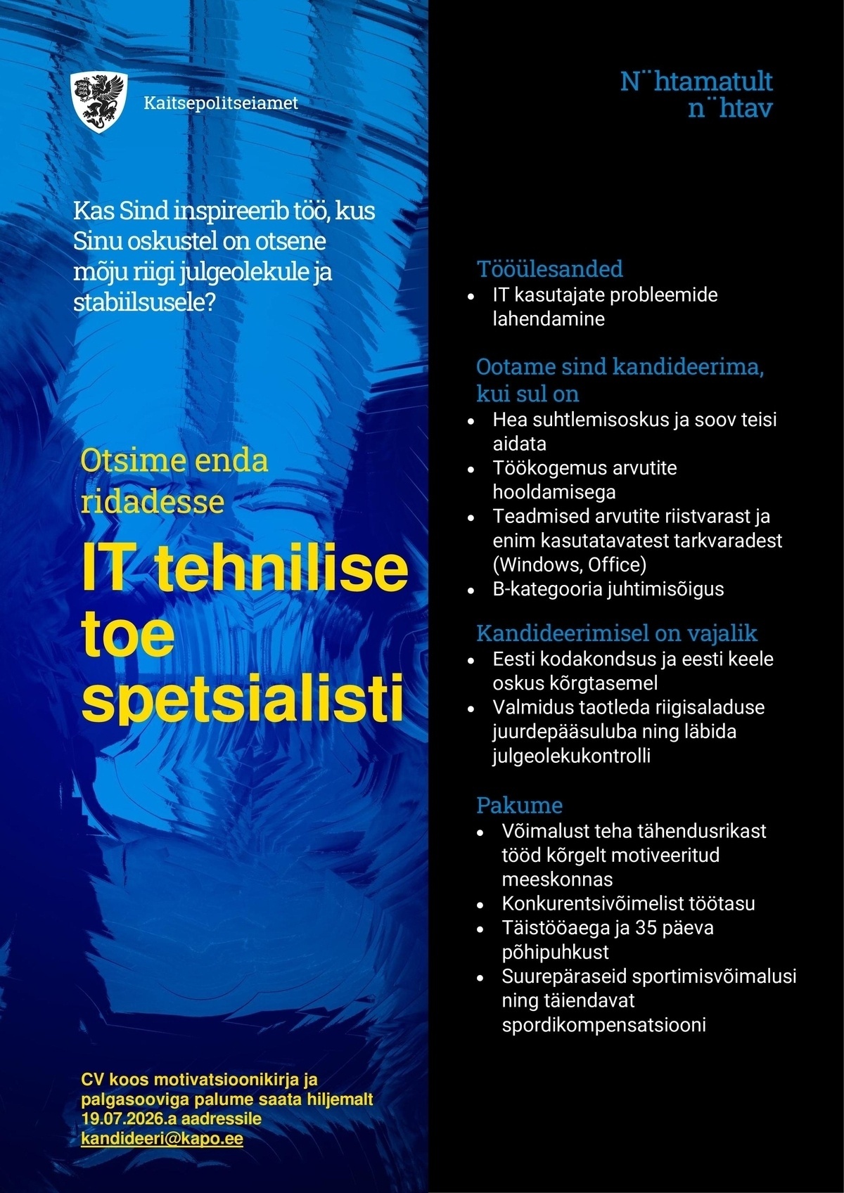 Kaitsepolitseiamet Tehnilise toe spetsialist