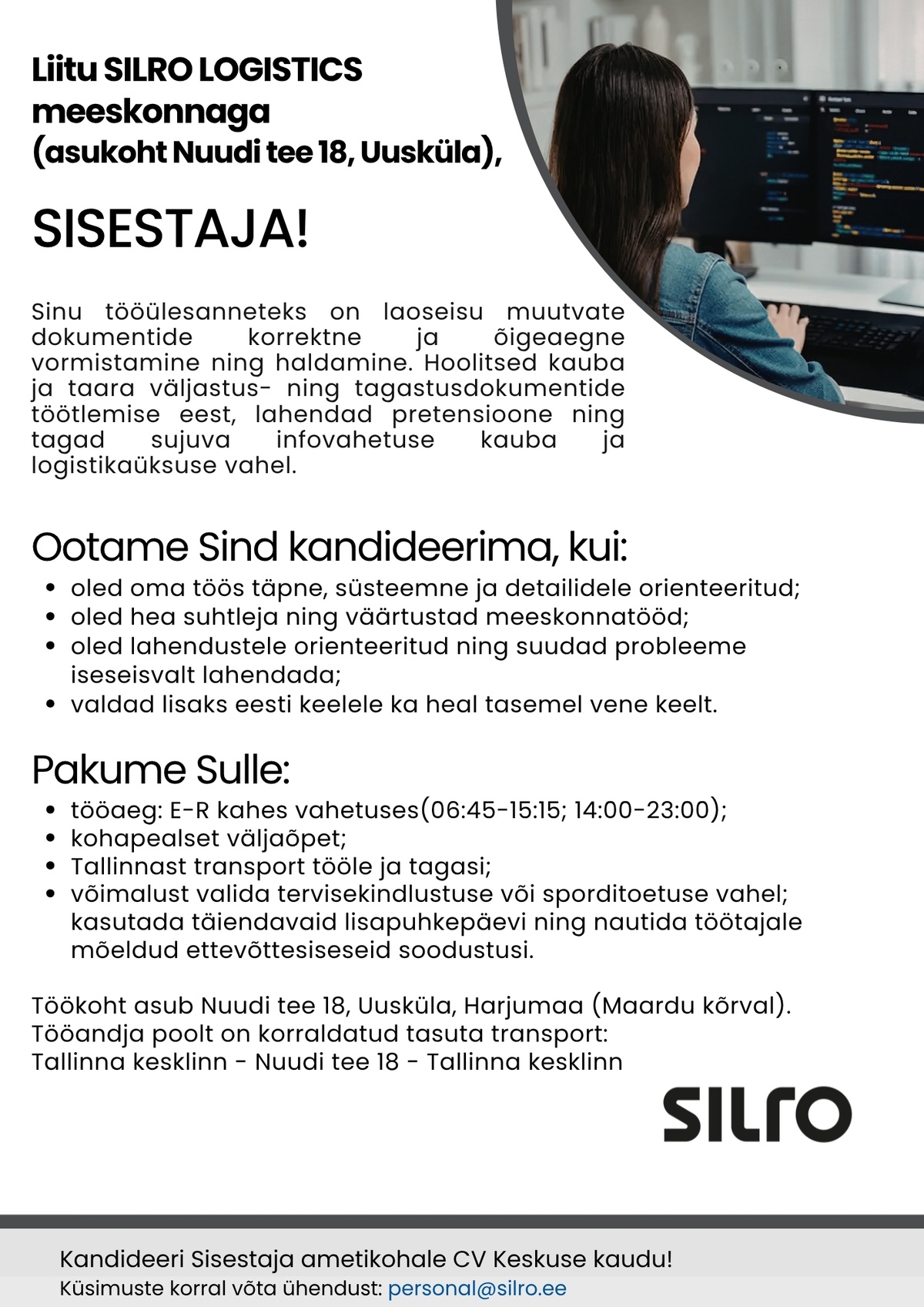 SILRO Logistics OÜ Sisestaja