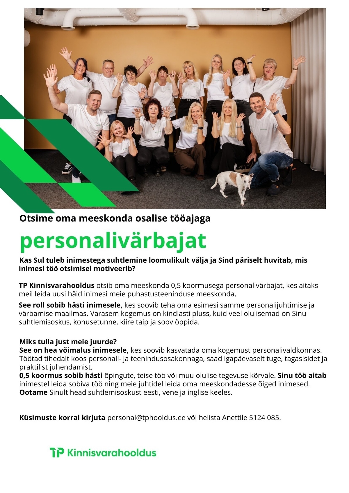 TP Kinnisvarahooldus OÜ Personalivärbaja
