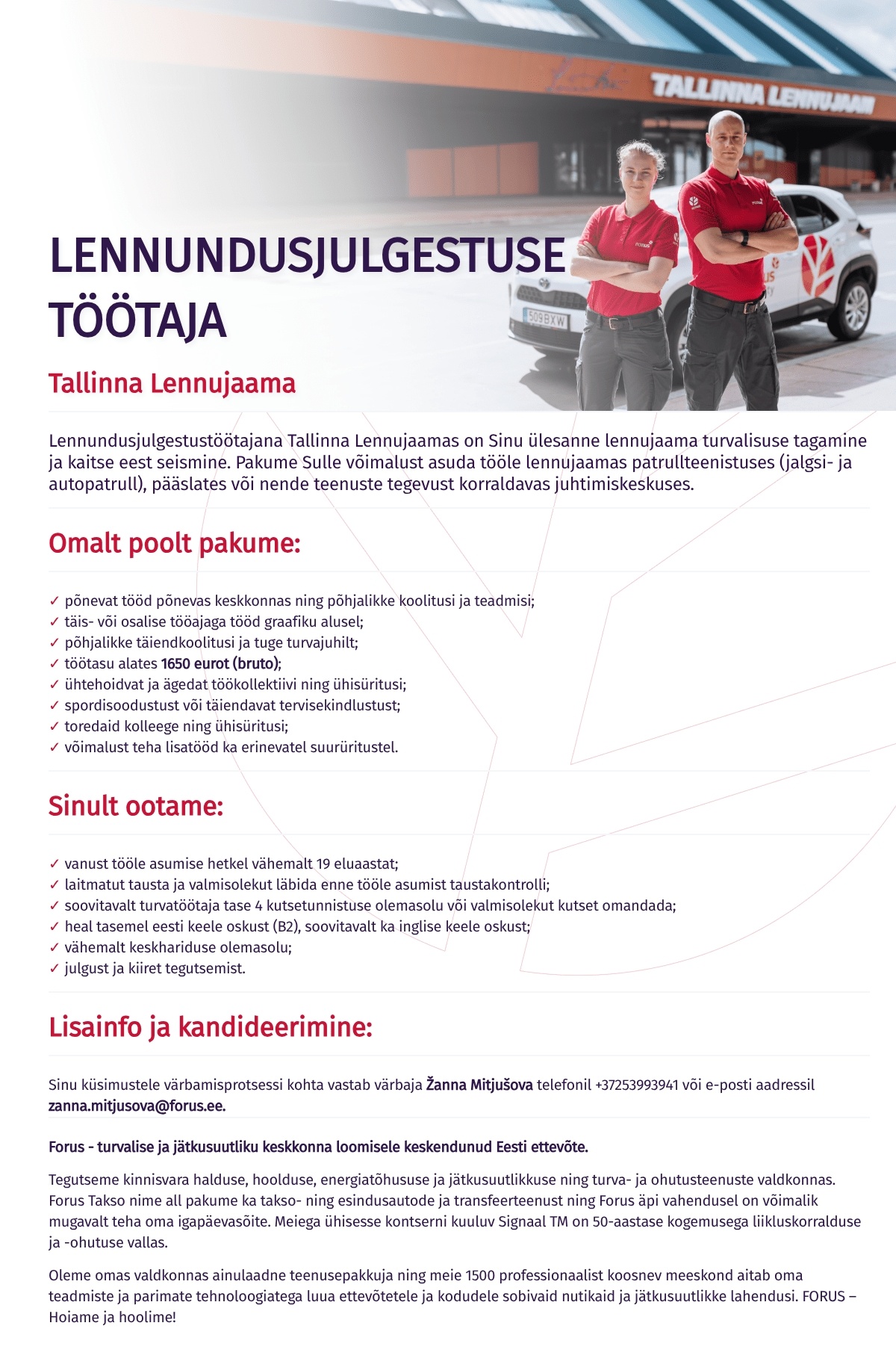 Forus Security AS Lennundusjulgestuse töötaja