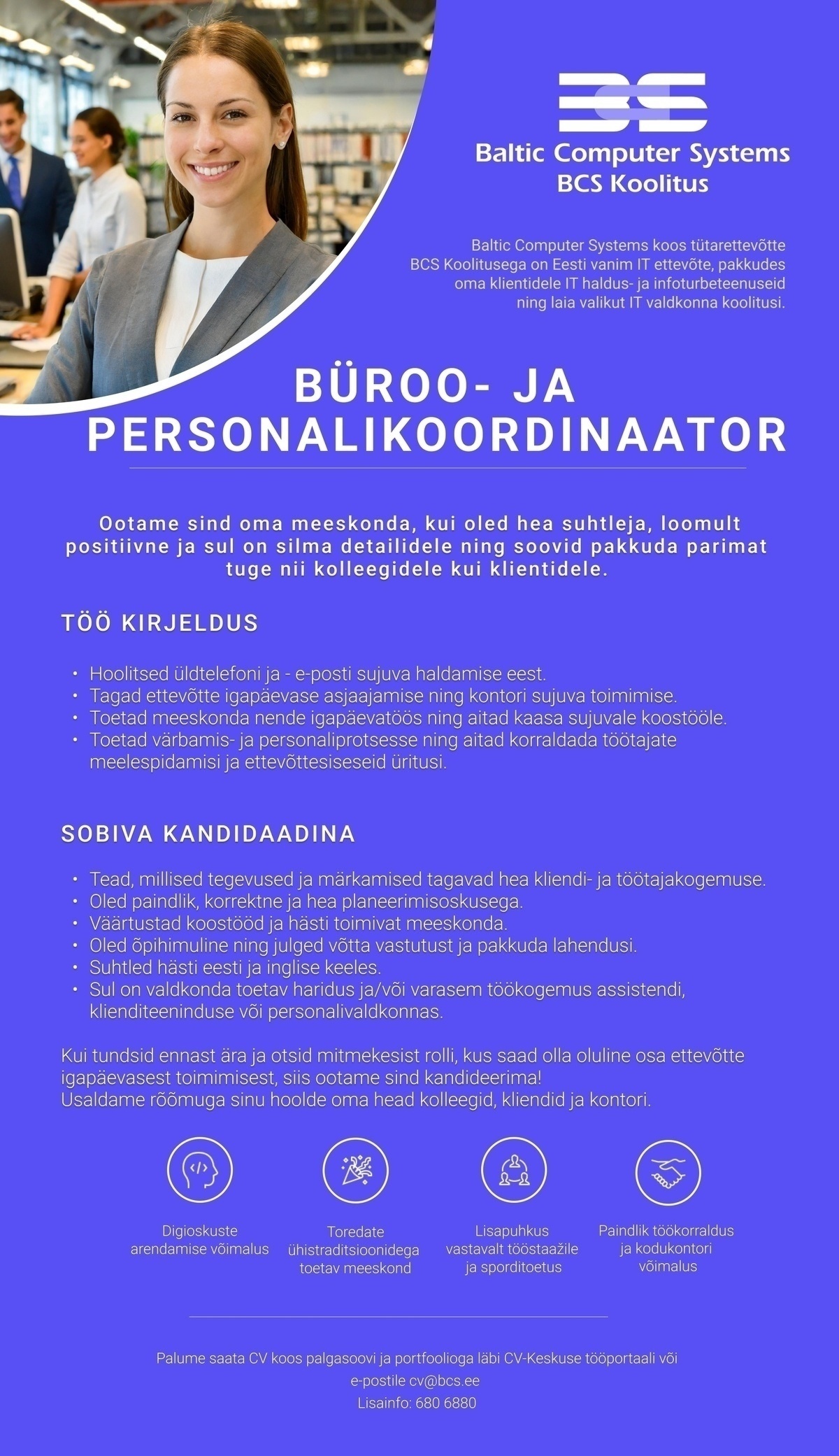 Baltic Computer Systems AS BÜROO- JA PERSONALIKOORDINAATOR