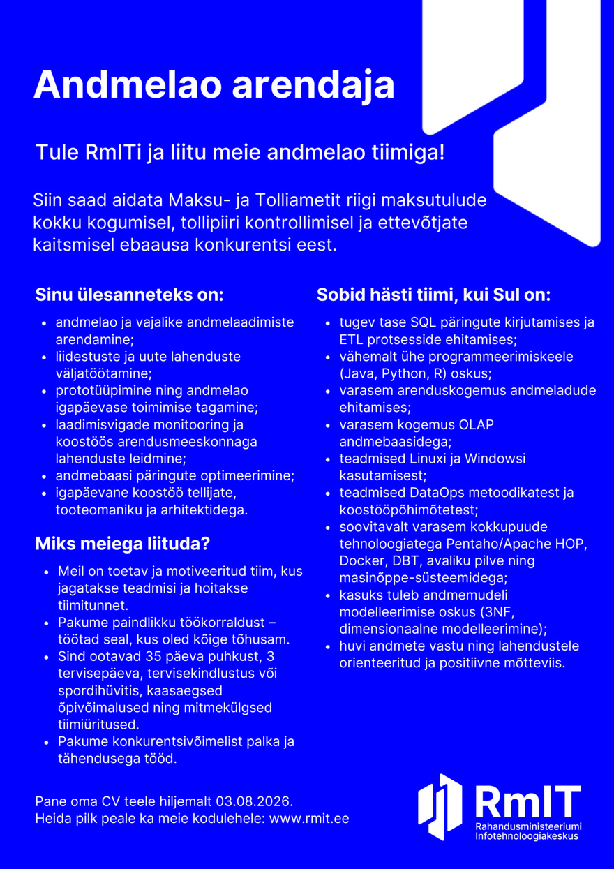 RmIT Andmelao arendaja