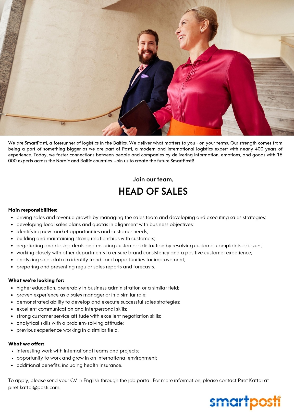 SmartPosti OÜ Head of Sales