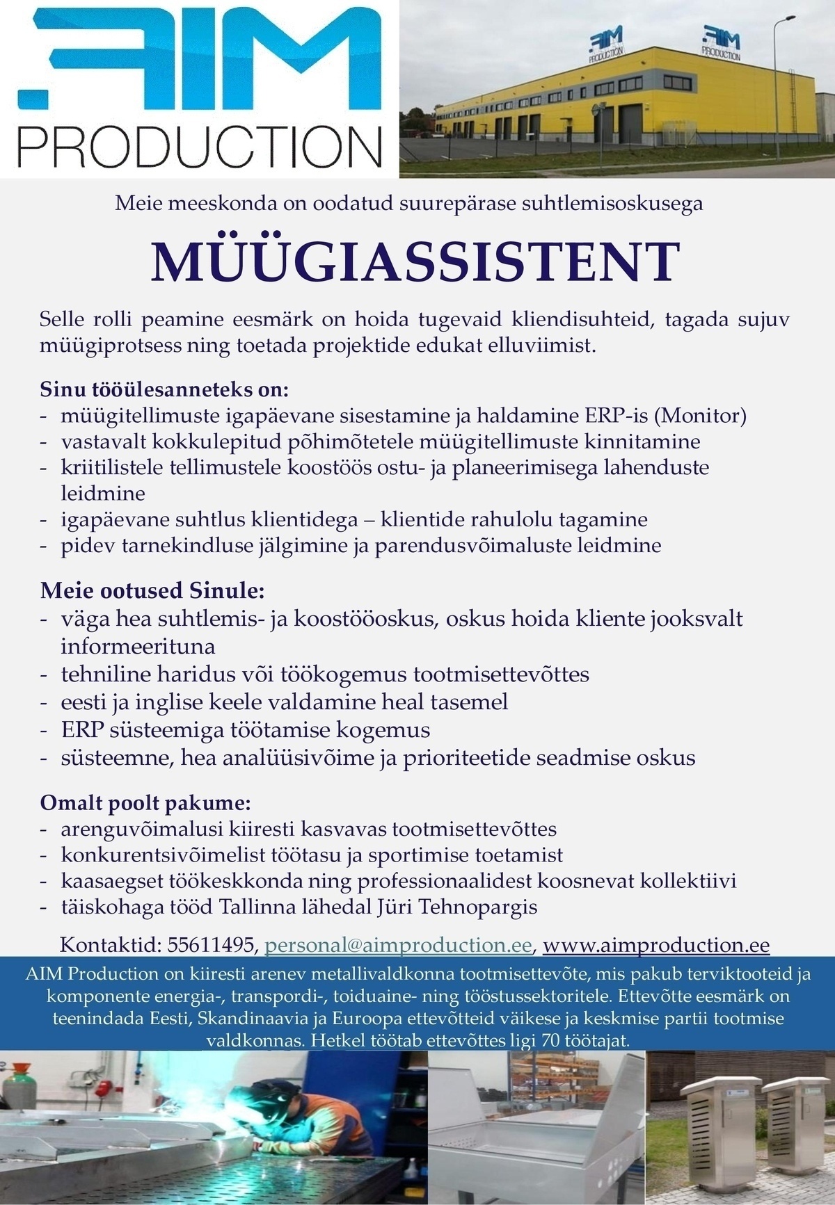 AIM PRODUCTION OÜ MÜÜGIASSISTENT