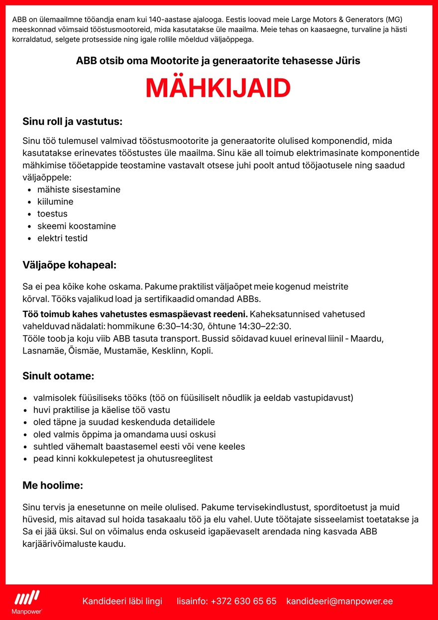 Manpower OÜ MÄHKIJA