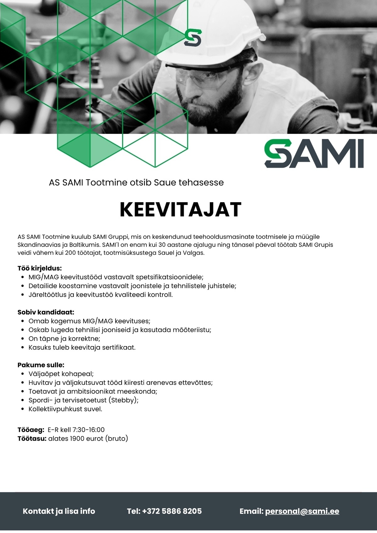 AS SAMI Tootmine Keevitaja