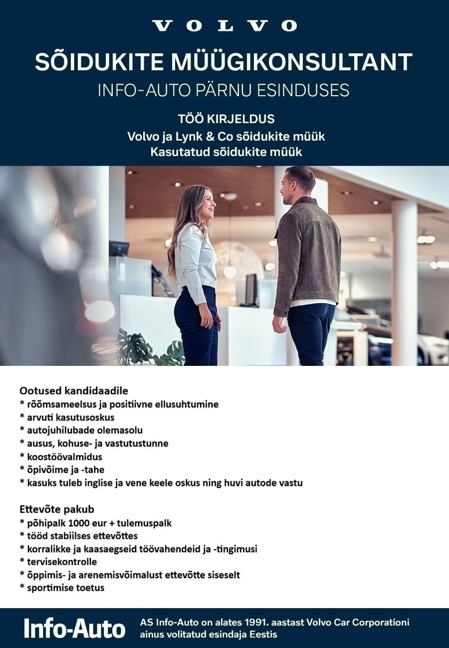 Info-Auto AS Autode müügikonsultant